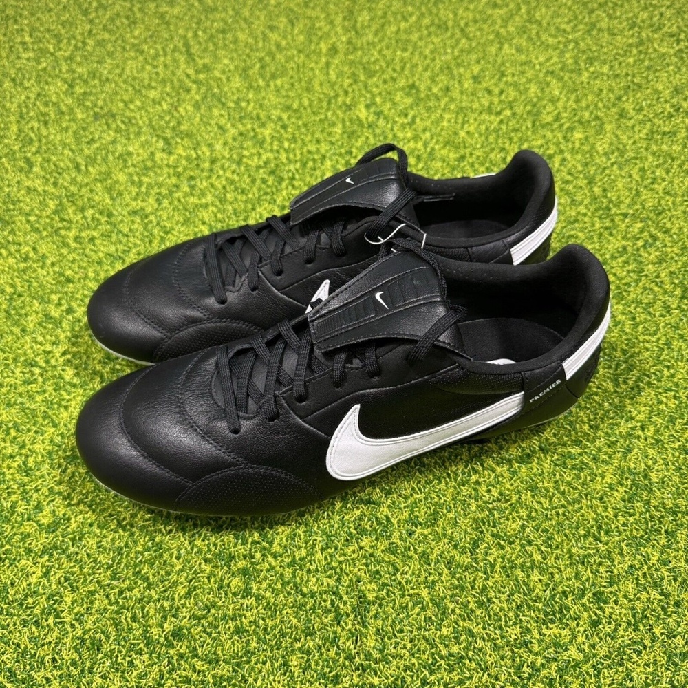 Nike Premier III 3 FG Size 10.5 Leather Soccer Cleats Black White AT5889-010